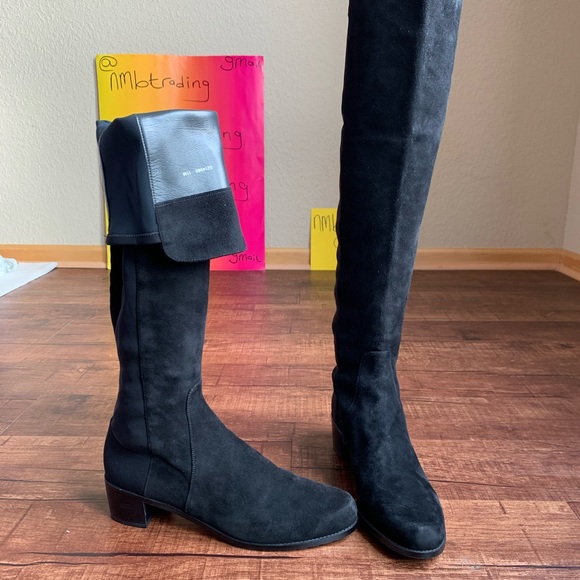 Stuart Weitzman Elasticized Suede 11M Knee hi Boot - Picture 3 of 15
